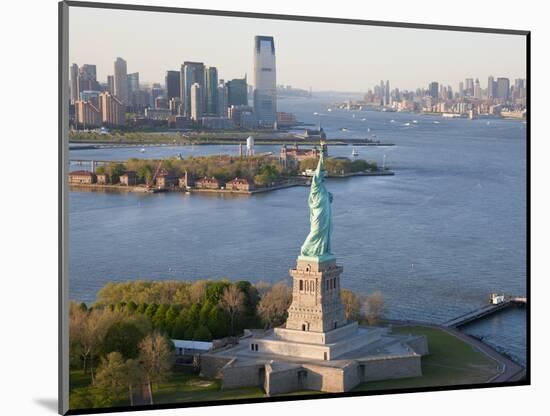 Statue of Liberty (Jersey City, Hudson River, Ellis Island and Manhattan Behind), New York, USA-Peter Adams-Mounted Photographic Print