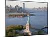 Statue of Liberty (Jersey City, Hudson River, Ellis Island and Manhattan Behind), New York, USA-Peter Adams-Mounted Photographic Print