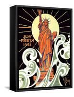 "Statue of Liberty,"July 7, 1934-Joseph Christian Leyendecker-Framed Stretched Canvas