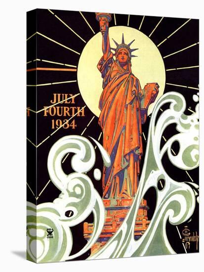 "Statue of Liberty,"July 7, 1934-Joseph Christian Leyendecker-Stretched Canvas