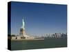 Statue of Liberty, Liberty Island and New York Skyline-Tom Grill-Stretched Canvas