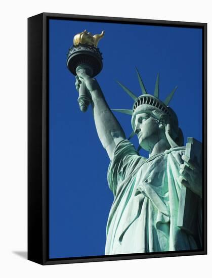 Statue of Liberty, Liberty Island, New York City, New York, USA-Amanda Hall-Framed Stretched Canvas