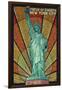 Statue of Liberty Mosaic - New York City, New York-Lantern Press-Framed Art Print