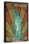 Statue of Liberty Mosaic - New York City, New York-Lantern Press-Stretched Canvas