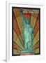 Statue of Liberty Mosaic - New York City, New York-Lantern Press-Framed Art Print