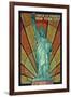 Statue of Liberty Mosaic - New York City, New York-Lantern Press-Framed Art Print