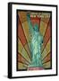 Statue of Liberty Mosaic - New York City, New York-Lantern Press-Framed Art Print