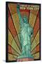 Statue of Liberty Mosaic - New York City, New York-Lantern Press-Stretched Canvas