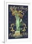 Statue of Liberty National Monument - New York City, NY - Blue-Lantern Press-Framed Art Print