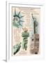 Statue of Liberty National Monument - New York City, NY - Technical-Lantern Press-Framed Art Print