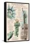 Statue of Liberty National Monument - New York City, NY - Technical-Lantern Press-Framed Stretched Canvas