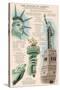 Statue of Liberty National Monument - New York City, NY - Technical-Lantern Press-Stretched Canvas