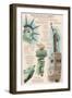 Statue of Liberty National Monument - New York City, NY - Technical-Lantern Press-Framed Art Print