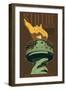 Statue of Liberty National Monument - New York City, NY - Torch-Lantern Press-Framed Premium Giclee Print