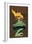 Statue of Liberty National Monument - New York City, NY - Torch-Lantern Press-Framed Premium Giclee Print