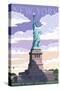 Statue of Liberty National Monument - New York City, NY-Lantern Press-Stretched Canvas