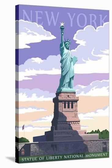 Statue of Liberty National Monument - New York City, NY-Lantern Press-Stretched Canvas