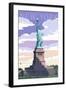 Statue of Liberty National Monument - New York City, NY-Lantern Press-Framed Art Print