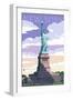 Statue of Liberty National Monument - New York City, NY-Lantern Press-Framed Art Print