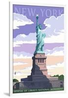 Statue of Liberty National Monument - New York City, NY-Lantern Press-Framed Art Print