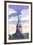 Statue of Liberty National Monument - New York City, NY-Lantern Press-Framed Art Print