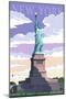 Statue of Liberty National Monument - New York City, NY-Lantern Press-Mounted Art Print