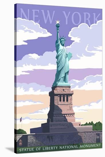 Statue of Liberty National Monument - New York City, NY-Lantern Press-Stretched Canvas