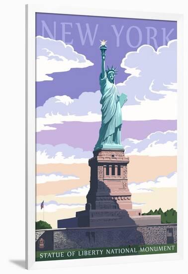 Statue of Liberty National Monument - New York City, NY-Lantern Press-Framed Art Print