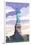 Statue of Liberty National Monument - New York City, NY-Lantern Press-Framed Art Print