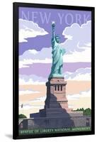 Statue of Liberty National Monument - New York City, NY-Lantern Press-Framed Art Print