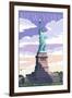 Statue of Liberty National Monument - New York City, NY-Lantern Press-Framed Art Print