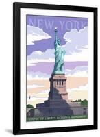 Statue of Liberty National Monument - New York City, NY-Lantern Press-Framed Art Print