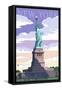 Statue of Liberty National Monument - New York City, NY-Lantern Press-Framed Stretched Canvas