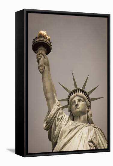 Statue of Liberty, New York, United States of America, North America-Amanda Hall-Framed Stretched Canvas