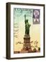 Statue of Liberty, New York Vintage Postcard Collage-Piddix-Framed Art Print