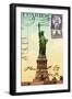 Statue of Liberty, New York Vintage Postcard Collage-Piddix-Framed Art Print