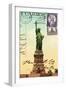 Statue of Liberty, New York Vintage Postcard Collage-Piddix-Framed Art Print