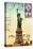 Statue of Liberty, New York Vintage Postcard Collage-Piddix-Stretched Canvas