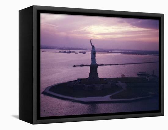 Statue of Liberty on Bedloe's Island in New York Harbor-Dmitri Kessel-Framed Stretched Canvas