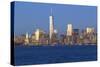 Statue of Liberty, One World Trade Center and Downtown Manhattan across the Hudson River-Gavin Hellier-Stretched Canvas