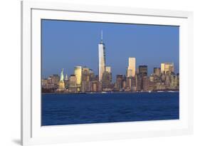 Statue of Liberty, One World Trade Center and Downtown Manhattan across the Hudson River-Gavin Hellier-Framed Photographic Print