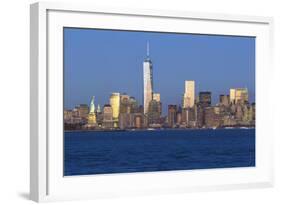 Statue of Liberty, One World Trade Center and Downtown Manhattan across the Hudson River-Gavin Hellier-Framed Photographic Print