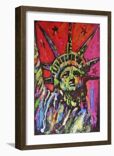 Statue Of Liberty Painting-Rock Demarco-Framed Giclee Print