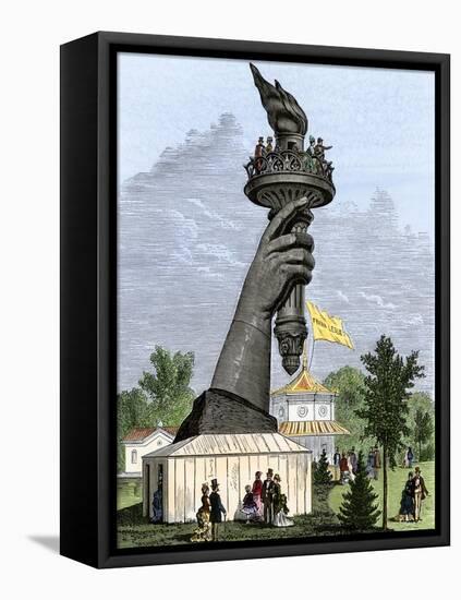 Statue of Liberty's Torch on Display at the Centennial Exposition, Philadelphia, 1876-null-Framed Stretched Canvas
