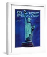 "Statue of Liberty," Saturday Evening Post Cover, January 10, 1942-Ivan Dmitri-Framed Giclee Print