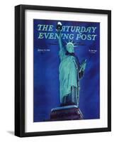 "Statue of Liberty," Saturday Evening Post Cover, January 10, 1942-Ivan Dmitri-Framed Giclee Print