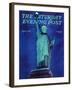 "Statue of Liberty," Saturday Evening Post Cover, January 10, 1942-Ivan Dmitri-Framed Giclee Print
