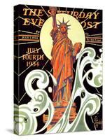 "Statue of Liberty," Saturday Evening Post Cover, July 7, 1934-Joseph Christian Leyendecker-Stretched Canvas