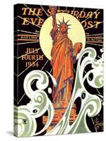 "Statue of Liberty," Saturday Evening Post Cover, July 7, 1934-Joseph Christian Leyendecker-Stretched Canvas