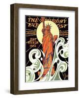 "Statue of Liberty," Saturday Evening Post Cover, July 7, 1934-Joseph Christian Leyendecker-Framed Giclee Print